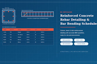 do reinforced concrete rebar detailing and bar bending schedules
