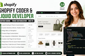 do shopify custom coding shopify theme customization shopify bug fix