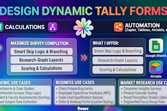 design dynamic tally forms with logics, calculations and workflow automation