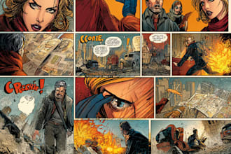 comic book strip, comic page, comic art, graphic novel