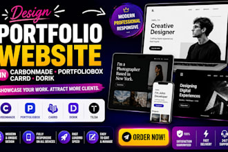 design portfolio website in carbonmade portfoliobox carrd dorik for US UK client