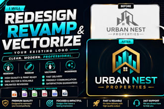 redesign, revamp and vectorize your existing logo professionally