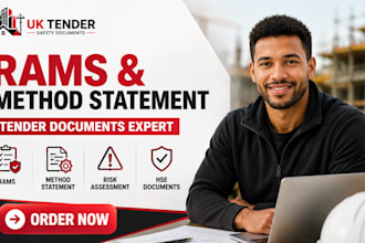 prepare UK tender rams construction method statement risk assessment and hse doc