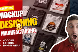 manufacture and design custom clothing  and 3d mockups