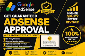 set up google adsense website and help with adsense approval and monetization