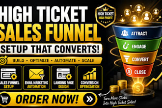 design a high ticket sales funnel, landing page and lead generation funnel