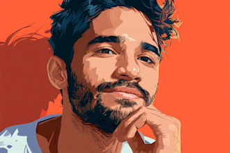 draw cartoon vector portrait with your face