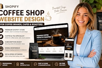build coffee shop for coffee tea cafe roastery suscription business website