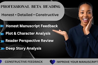 beta read your novel and give honest feedback on plot, characters and pacing