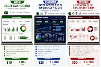 icreate a professional excel dashboard and mis report