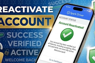 reactivate deactivated uber eats, doordash, spark driver and uber account