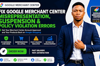 fix google merchant center misrepresentation, suspension, policy violation error