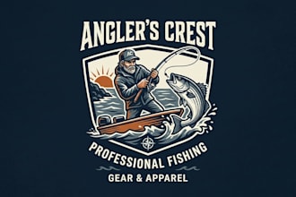 design a professional fisherman logo for your fishing brand