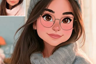 portrait into a disney style cartoon