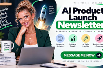 write ai product launch newsletter research updates industry tools trends