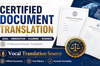 provide certified translation for legal and official documents