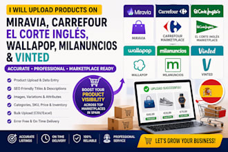 upload product on miravia carrefour el corte inglés wallapop milanuncios vinted