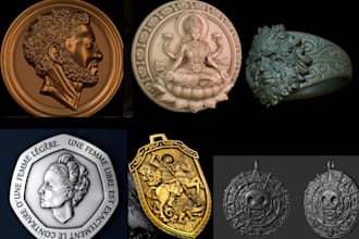 sculpt 3d bas relief 3d coin model medallion cnc printable pendant ringfor print