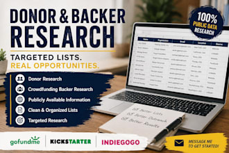 build targeted donor and crowdfunding backer lists
