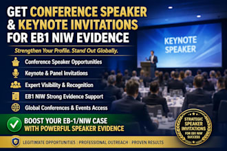 get conference speaker and keynote invitations for eb1 niw evidence