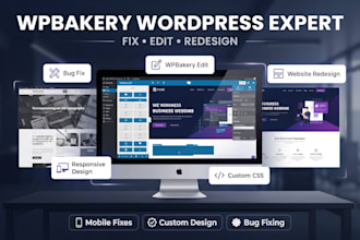fix and edit wp bakery website, wpbakery wordpress website, design wpbakery