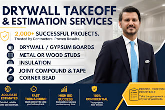 do drywall and framing takeoff and cost estimation
