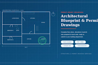 draw architectural blueprint and permit drawings