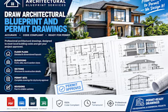 draw architectural blueprint and permit drawings