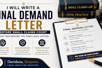 write a final demand letter before small claims court for money recovery