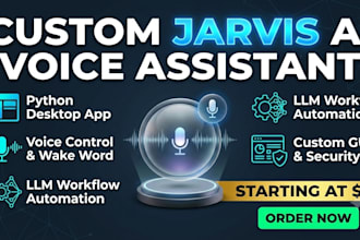 develop custom jarvis ai python desktop assistant voice bot for app automation