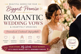 write your romantic wedding vows and heartfelt wedding speech