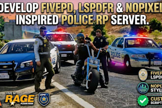 develop fivepd, lspdfr and nopixel inspired police rp server for fivem