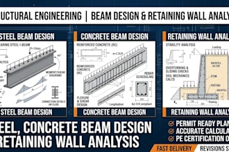 do steel concrete beam design and retaining wall analysis