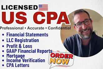 write verified US CPA letter, income , verification, mortgage