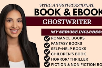 do ebook ghostwriter, non fiction book writer for romance, memoir and self help