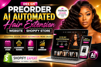 design preorder ai automated hair extension website hair extension shopify store