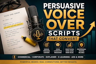 write persuasive voice over scripts for video ads
