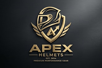 design a premium helmet brand logo for your business