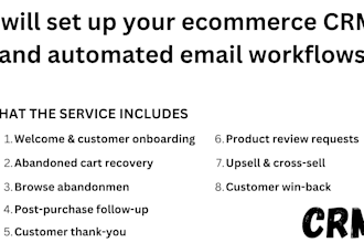 set up your ecommerce CRM and automated email flows