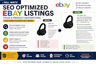 write SEO ebay titles and product descriptions that sell