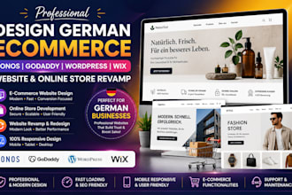 design german ecommerce ionos godaddy website wordpress wix online store revamp