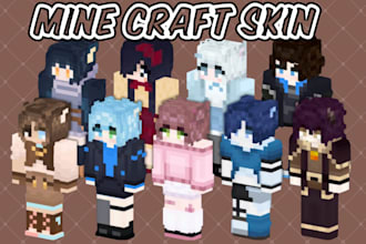 create custom minecraft skin model, java bedrock minecraft avatar logo skin art
