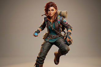 sculpt 3d toy cartoon character, action figure 3d character for 3d printing