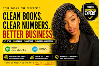 setup clean up catch up do bookkeeping, accounting in quickbooks online, xero