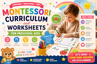 design engaging montessori curriculum and worksheets for preschool kids