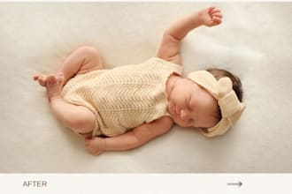 retouch newborn photos with a natural, clean look