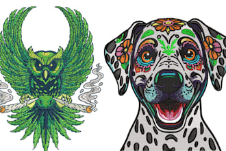 do embroidery digitizing design into dst pes file in 1 hour