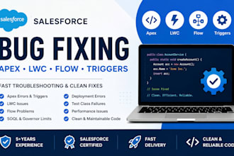 fix salesforce apex, lwc, flow and trigger issues
