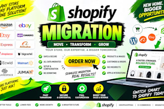 migrate your amazon, etsy, ebay, or wix store to shopify