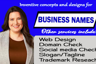 craft catchy business name, slogan, company name, logo design, website
